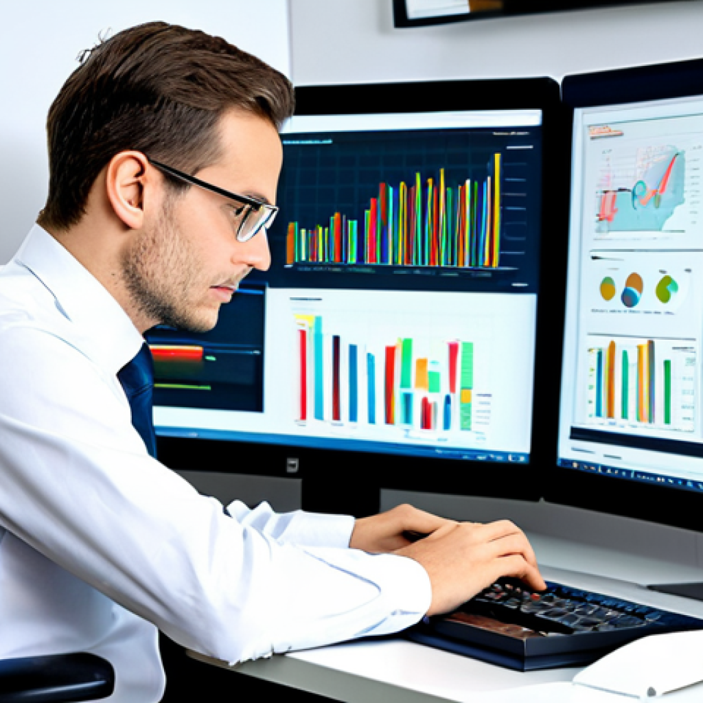 A focused professional translator in a modest business suit, seated at a modern ergonomic desk, engaging with multiple high-resolution monitors displaying complex linguistic data and CAT tool interfaces. The scene depicts a seamless integration of human expertise and advanced AI translation technology. The office background is clean and contemporary, with subtle bookshelves symbolizing knowledge. The translator's pose is natural and contemplative, with well-formed hands resting on the keyboard. fully clothed, appropriate attire, safe for work, perfect anatomy, correct proportions, natural body proportions, professional photography, high quality, appropriate content, professional.