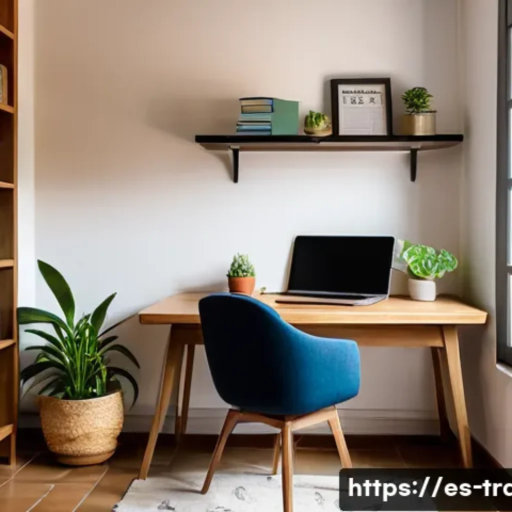 번역사 자격증 교재 추천 - A modern study room with a young adult Spanish translator preparing for certification, surrounded by...